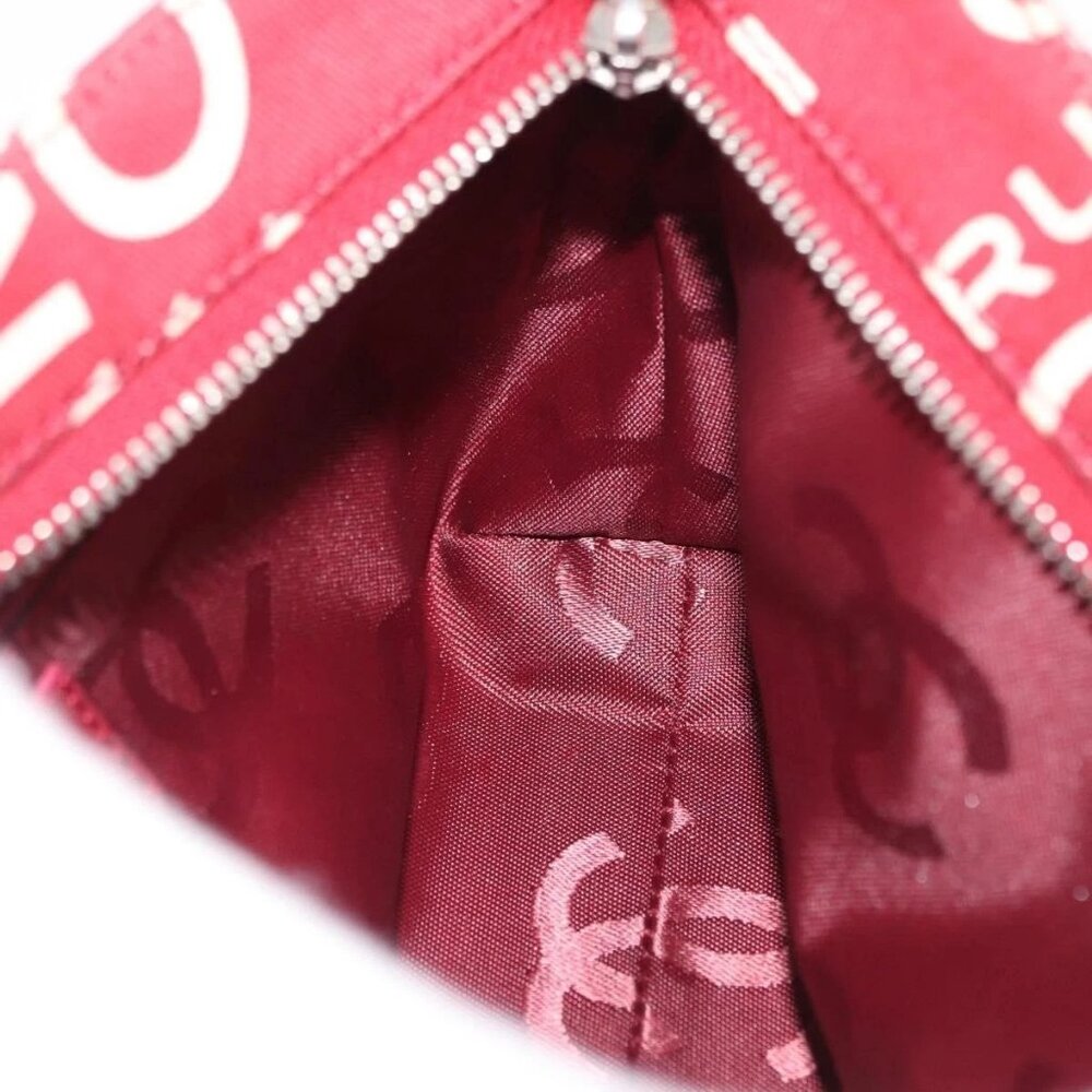 CHANEL Bycy Pouch Canvas Red CC Auth yk19768 - Picture 10 of 16